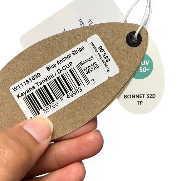 PrAna‎ Kayana Tankini Blue Anchor Stripe D-Cup Blue White - Picture 8 of 8